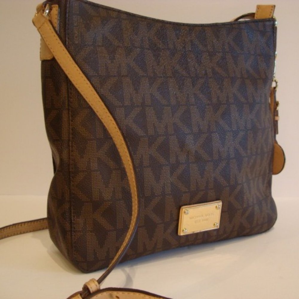 Michael Kors Large Brown Logo Cross Body Bag